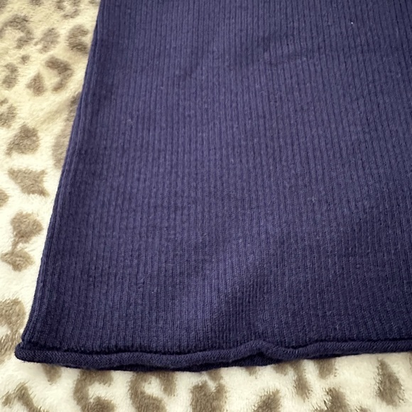 Frame Denim Mock / Turtle Neck Ribbed Sleeveless Top in Navy Blue Size XS - Picture 7 of 17